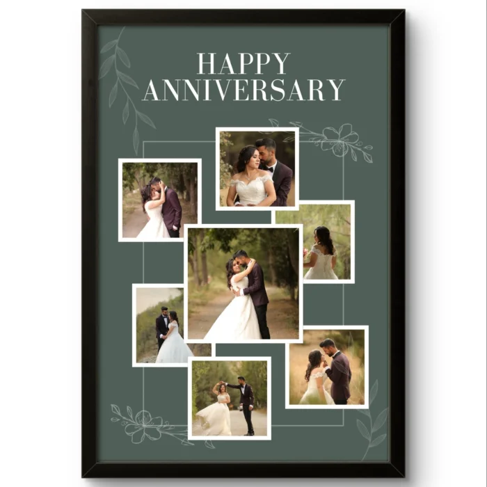 Personalized Love Story Photo Collage Frame | Unique Anniversary Gift for Husband or Wife - Image 1
