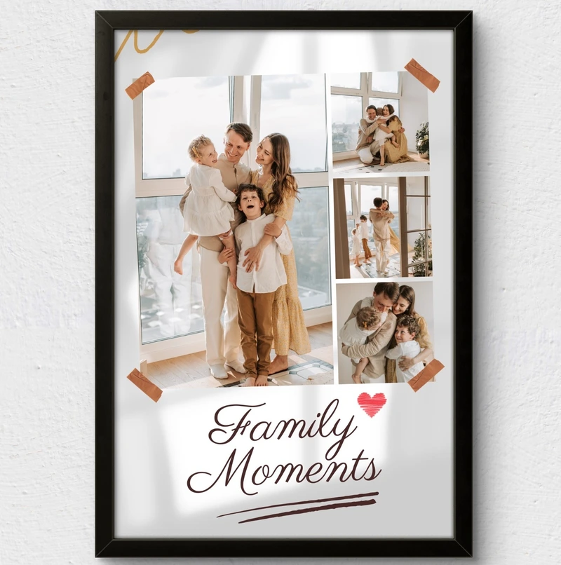 Customized Moments Photo Frame (4) Memories Collage Photo Frame | Elegant Wall Display for Family Moments - Image 1