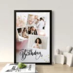 Elegant Black Birthday Photo Frame with Golden Stars and Balloons - Perfect for Personalized Birthday Gifts - - Image 4