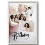 Elegant Black Birthday Photo Frame with Golden Stars and Balloons - Perfect for Personalized Birthday Gifts - - Image 2