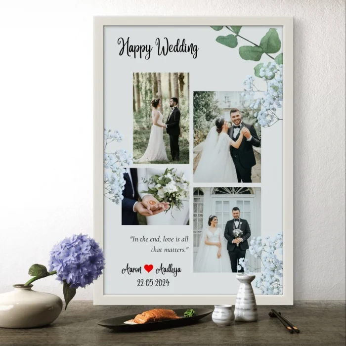Elegant Marriage Photo Frame Gift | Personalized Wedding Photo Frames for Couples - Image 2