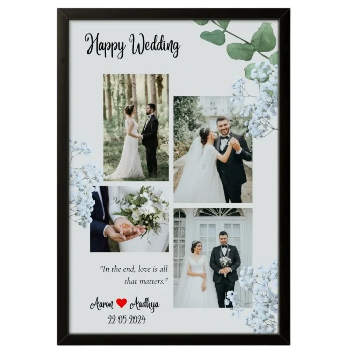 Elegant Marriage Photo Frame Gift | Personalized Wedding Photo Frames for Couples - Image 1
