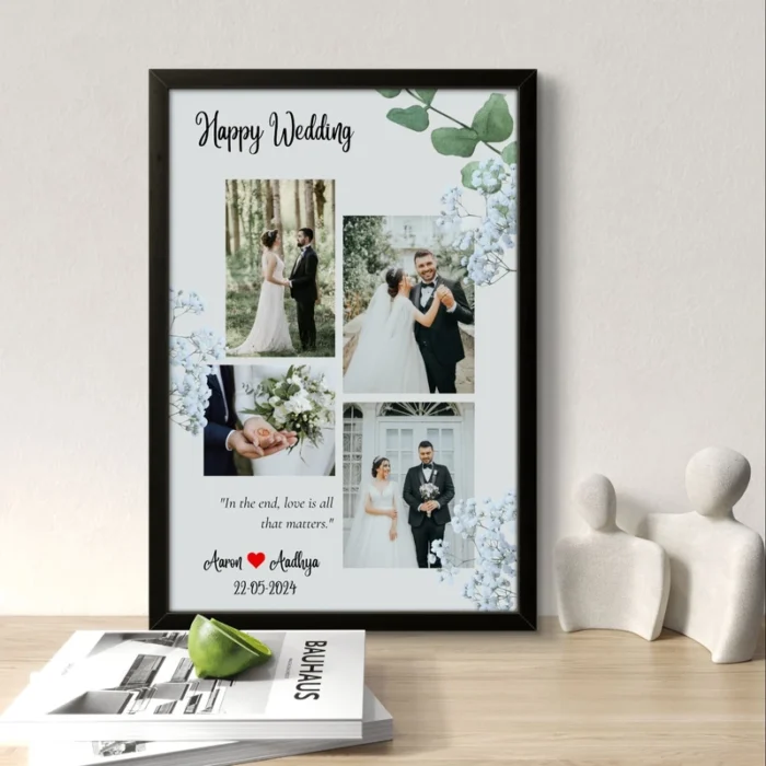 Elegant Marriage Photo Frame Gift | Personalized Wedding Photo Frames for Couples - Image 3