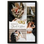 Elegant Wedding Photo Collage Frame | Personalized Bridal Bouquet