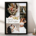 Elegant Wedding Photo Collage Frame | Personalized Bridal Bouquet - Image 4
