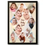 Personalized Baby Girl Photo Collage Frame - Custom Keepsake for Cherished Memories