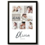 Personalized Baby Photo Collage Frame - Custom Name & Date |  Perfect Gift for New Parents