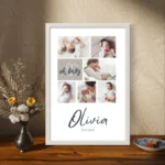 Personalized Baby Photo Collage Frame - Custom Name & Date |  Perfect Gift for New Parents - Image 3