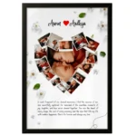 Personalized Heart Collage Frame | Perfect Anniversary | Wedding Gift