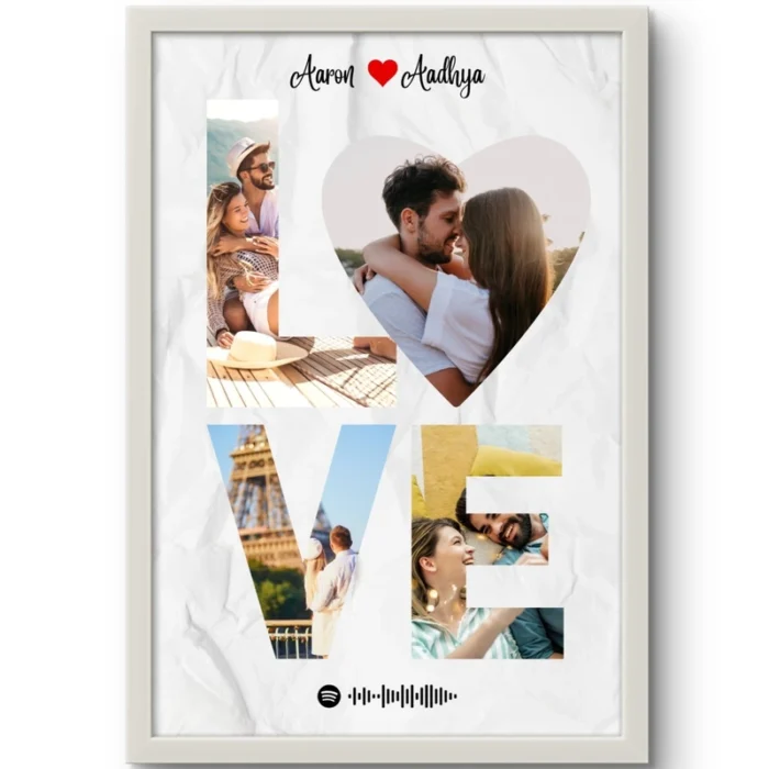 Personalized Love Collage Photo Frame | Couple Photo Frame - Image 3