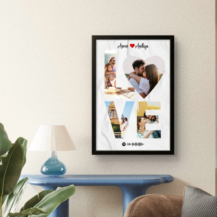 Personalized Love Collage Photo Frame | Couple Photo Frame - Image 2