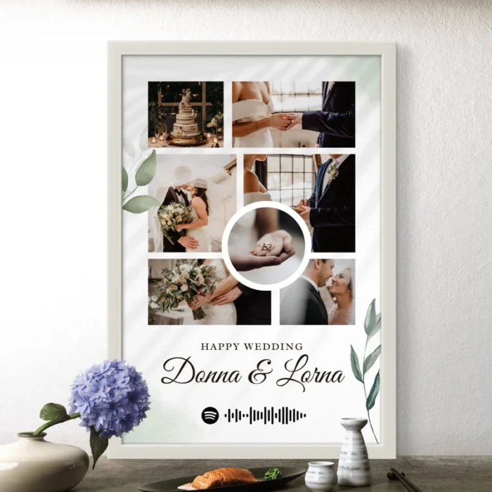 Personalized Wedding Anniversary Collage Frame - Custom Gift for Couples - Image 3