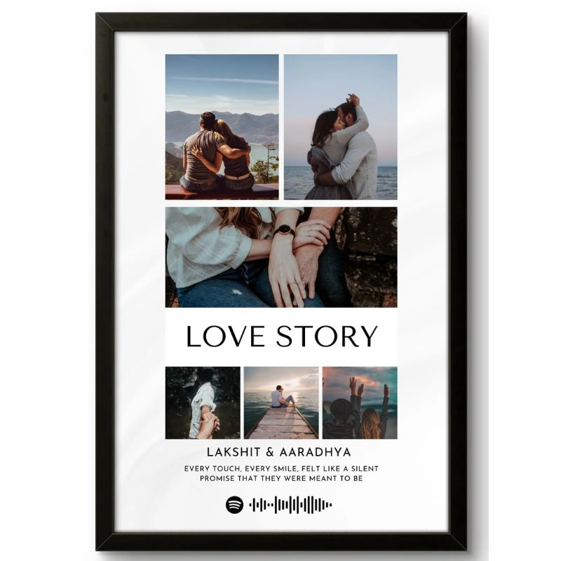 photo collage (4) Personalized ‘Love Story’ Photo Collage Frame | Customizable Romantic Gift for Couples - Image 1